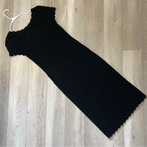 Wilfred Knit Dress upon pointelle midi womens Black (medium) beach resortwear